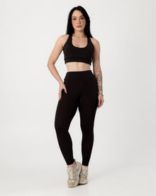 Conjunto Top Nadador e Calça Legging Chocolate
