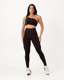 Conjunto Top Nula Manga e Calça Legging Chocolate
