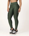 Calça Legging Básica Alta Compressão Modeladora Cintura Alta Verde Militar (1)