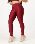 Calça Legging Básica Alta Compressão Modeladora Cintura Alta Bordô (1)