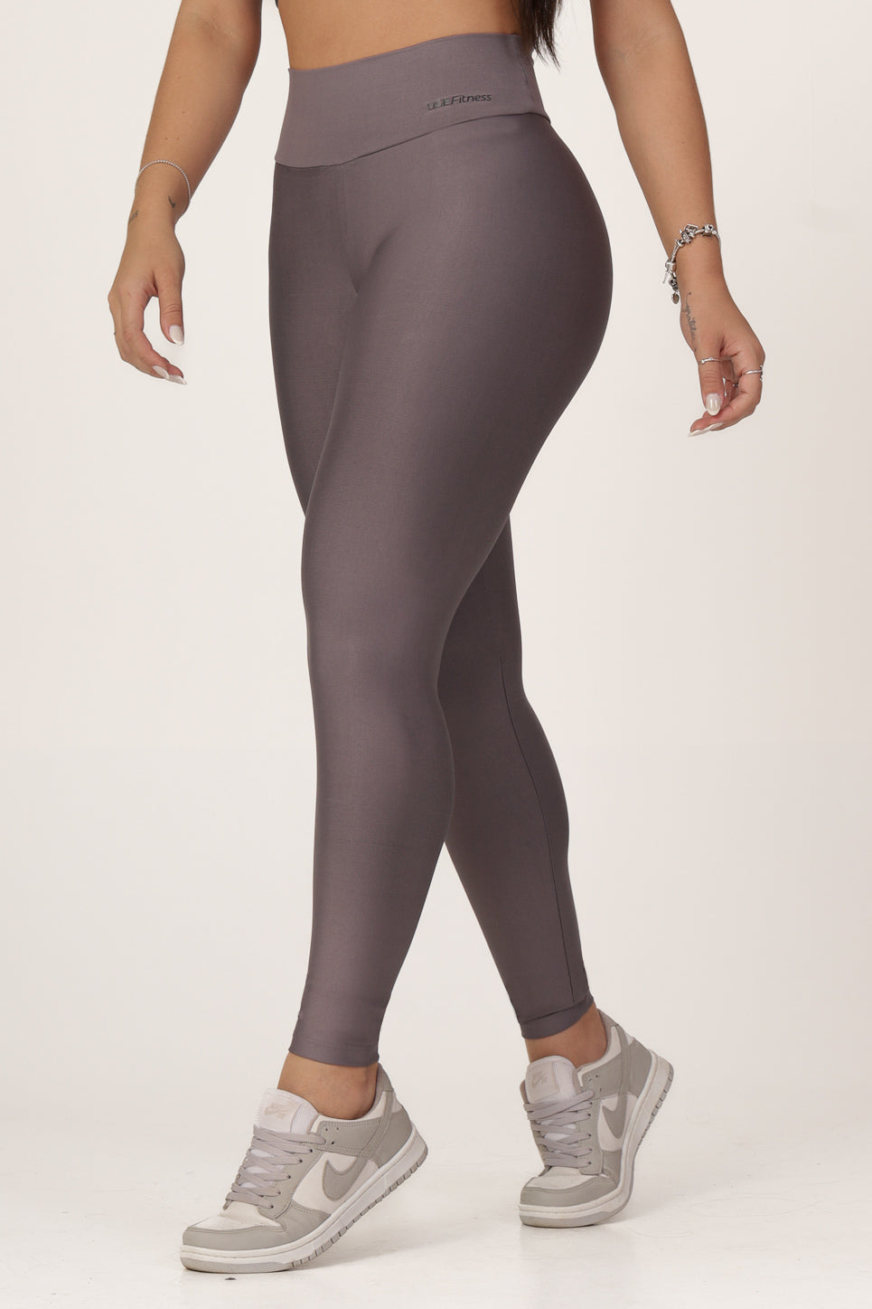 Calça Legging Básica Alta Compressão Modeladora Cintura Alta Cinza Médio (4)