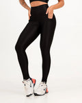 Calça Legging Canelada com Bolso Poliamida Preto (1)