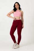 Conjunto Bicolor Top Alça V e Calça Legging Rosa/Marsala (1)