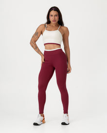 Conjunto Bicolor Top de Alça e Calça Legging Off/Marsala