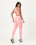 Conjunto Top Cruzado nas Costas e Calça Legging Rosa Claro (1)