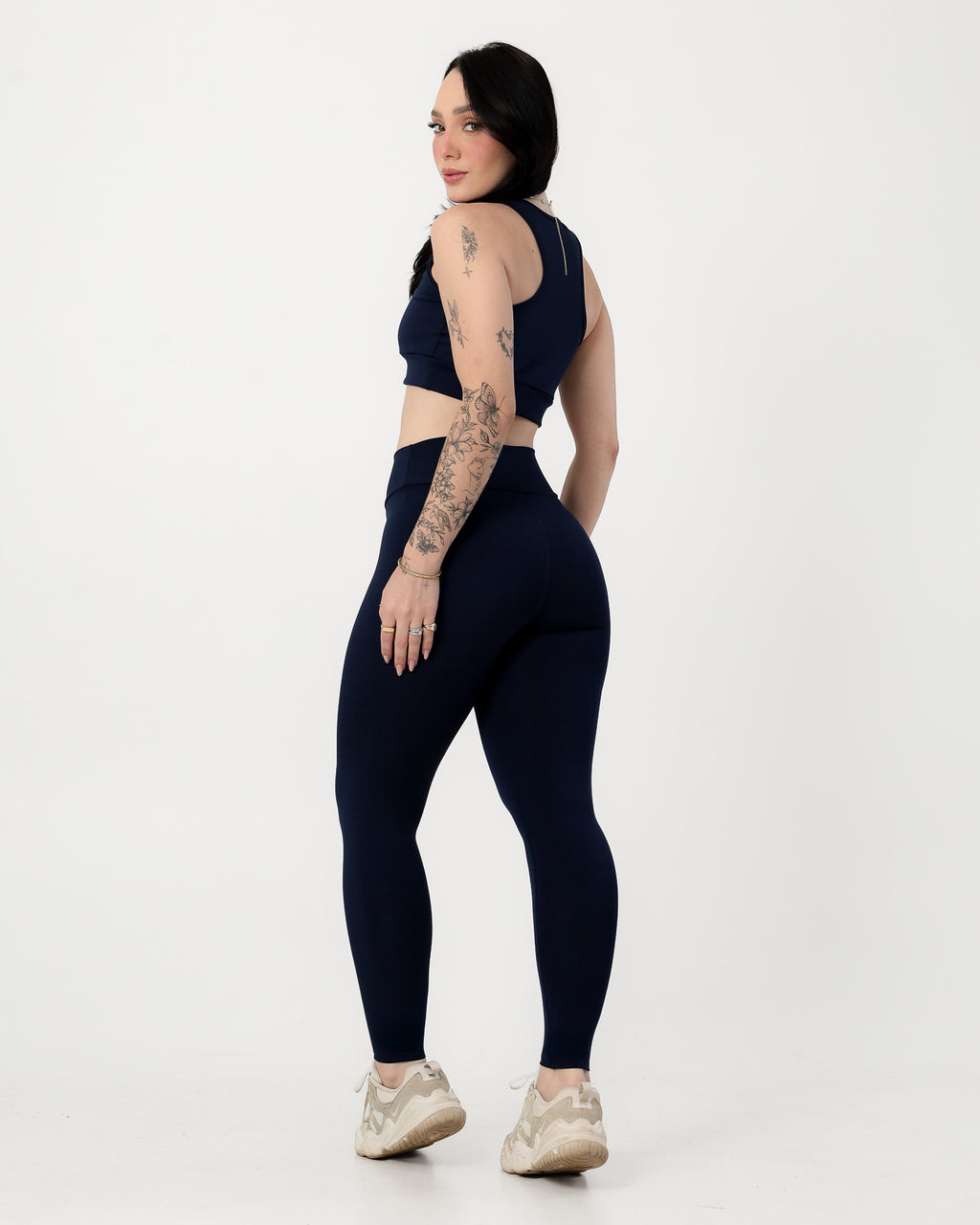 Conjunto Top Nadador e Calça Legging Azul Marinho (2)
