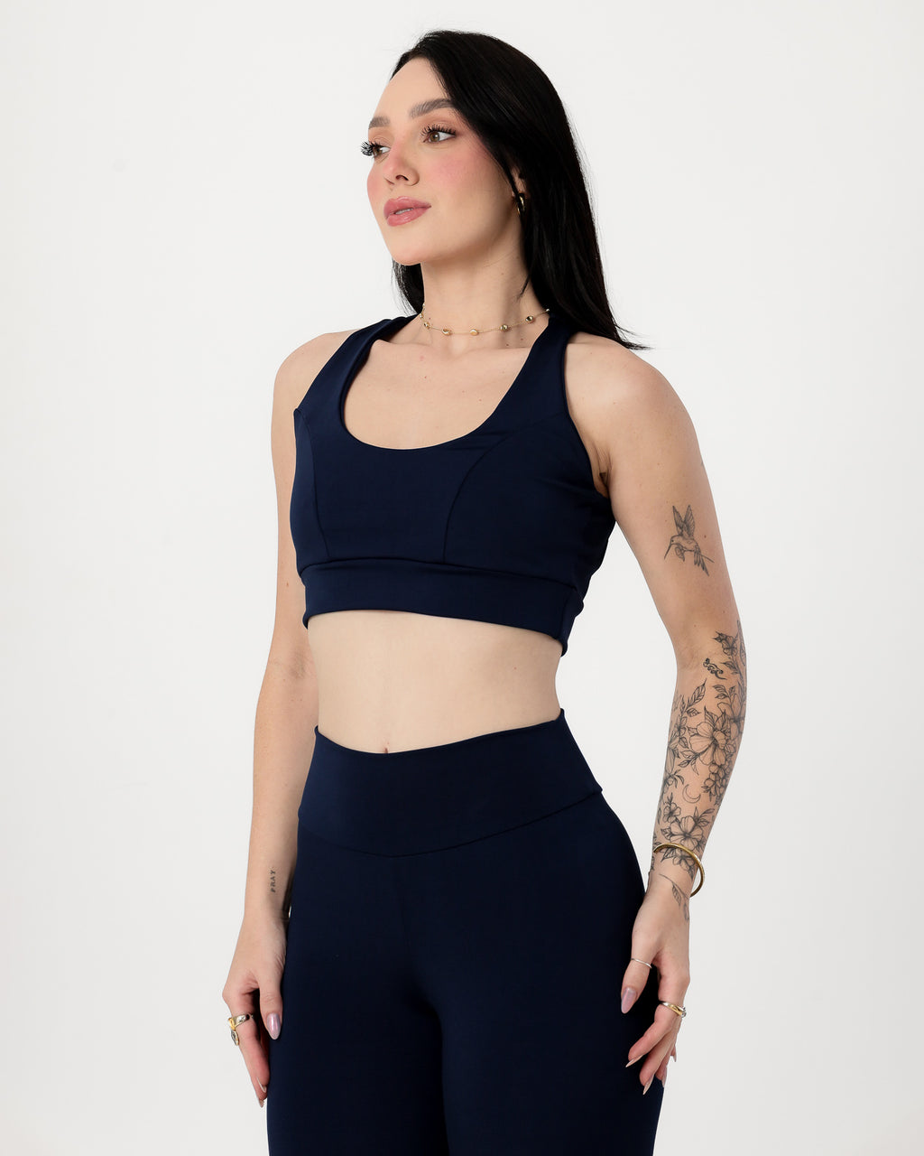 Conjunto Top Nadador e Calça Legging Azul Marinho (3)