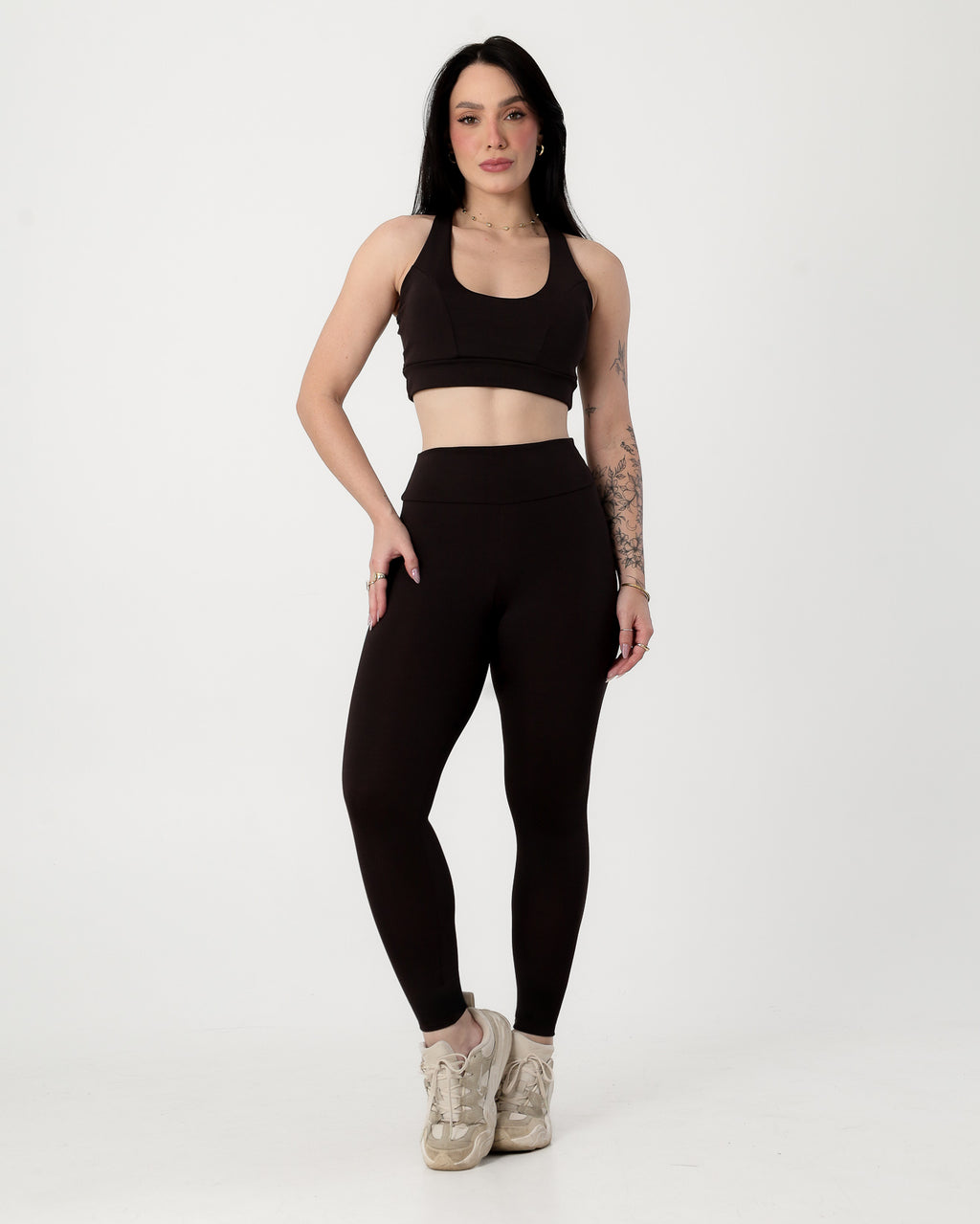 Conjunto Top Nadador e Calça Legging Chocolate (1)
