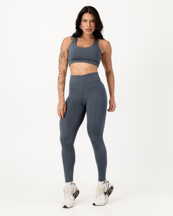 Conjunto Top Nadador e Calça Legging Cinza Médio (1)
