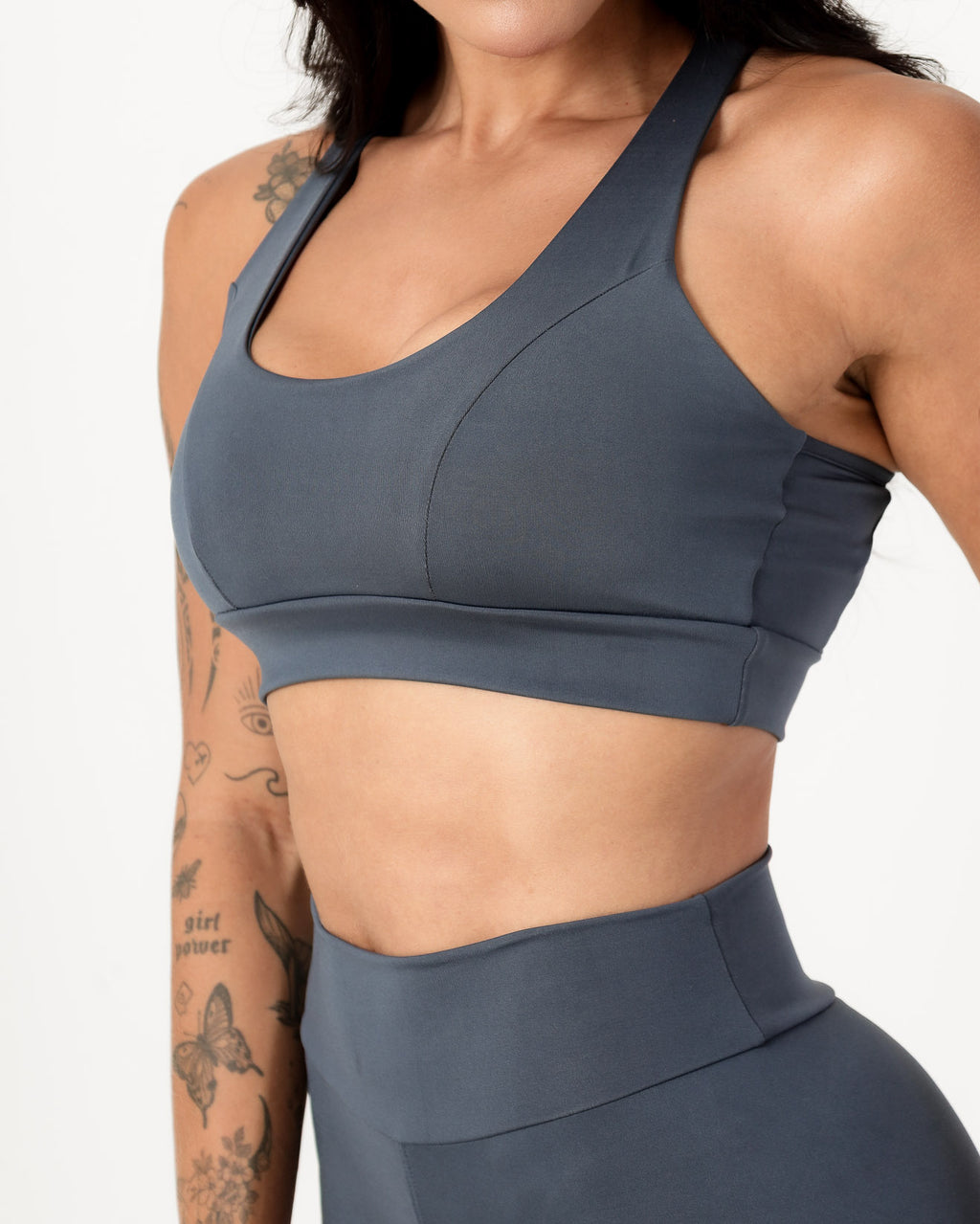 Conjunto Top Nadador e Calça Legging Cinza Médio (3)