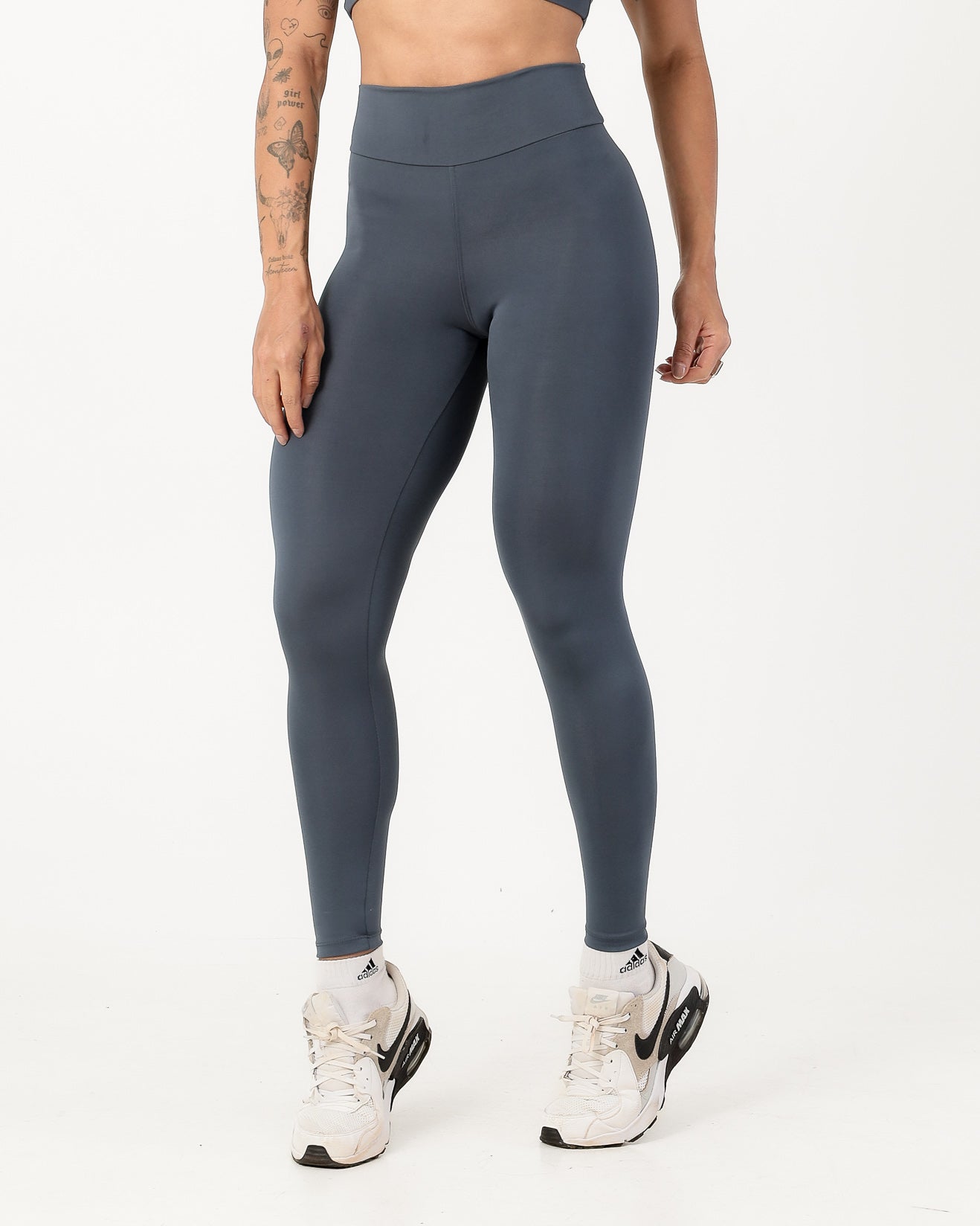 Conjunto Top Nadador e Calça Legging Cinza Médio (4)
