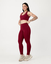 Conjunto Top Nadador e Calça Legging Marsala