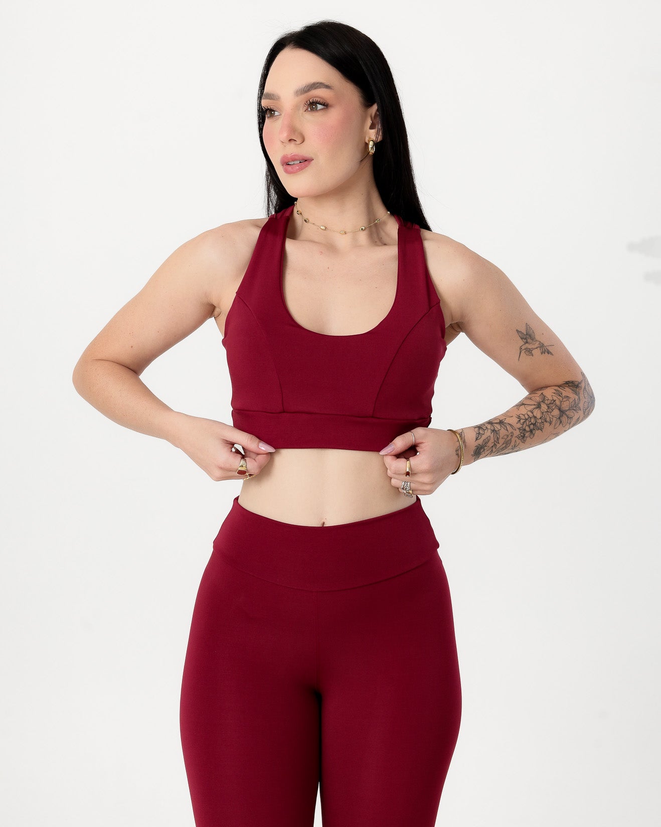 Conjunto Top Nadador e Calça Legging Marsala (3)