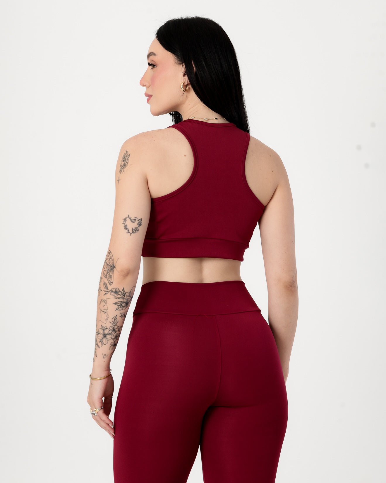 Conjunto Top Nadador e Calça Legging Marsala (4)