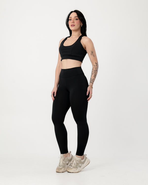 Conjunto Top Nadador e Calça Legging Preto (2)