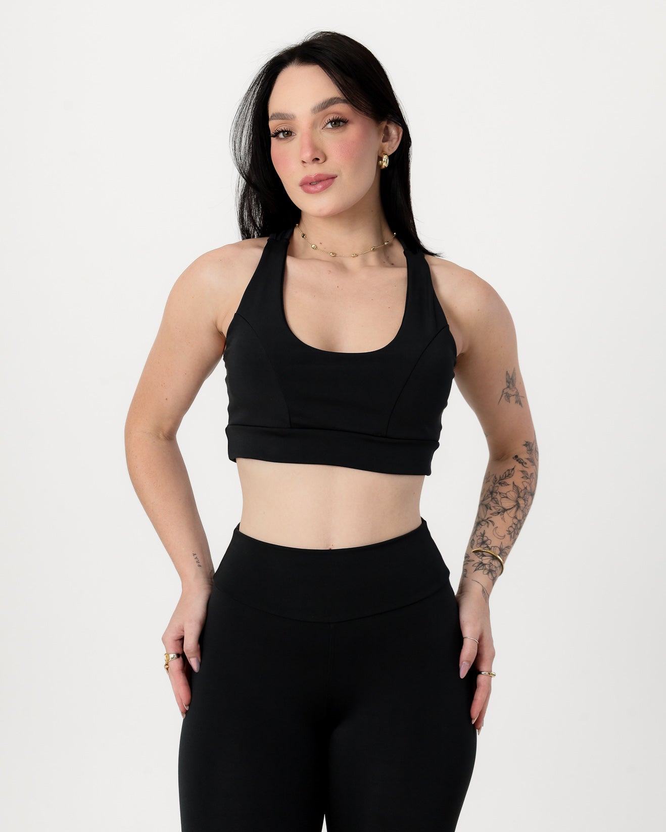 Conjunto Top Nadador e Calça Legging Preto (3)