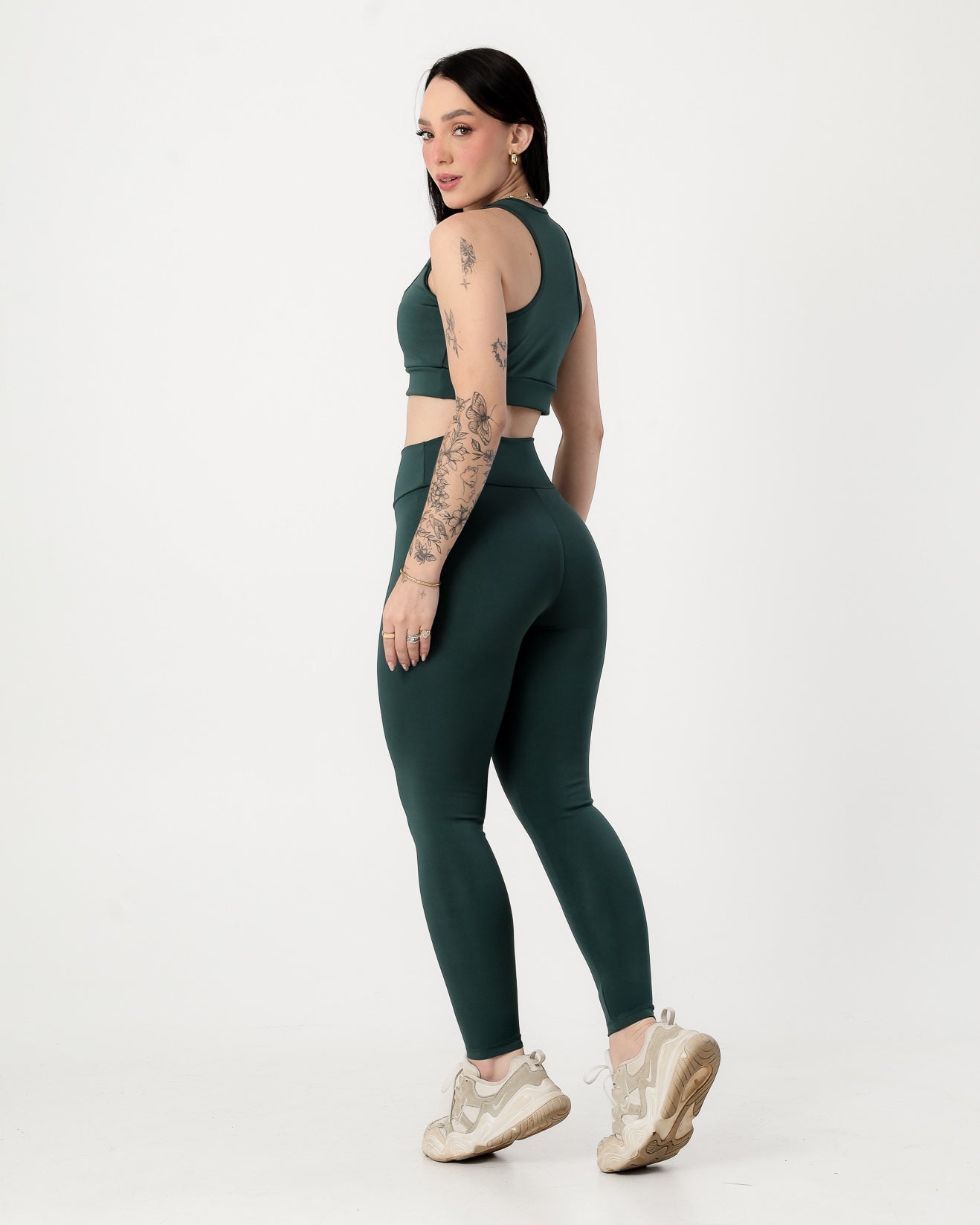 Conjunto Top Nadador e Calça Legging Verde Escuro (2)