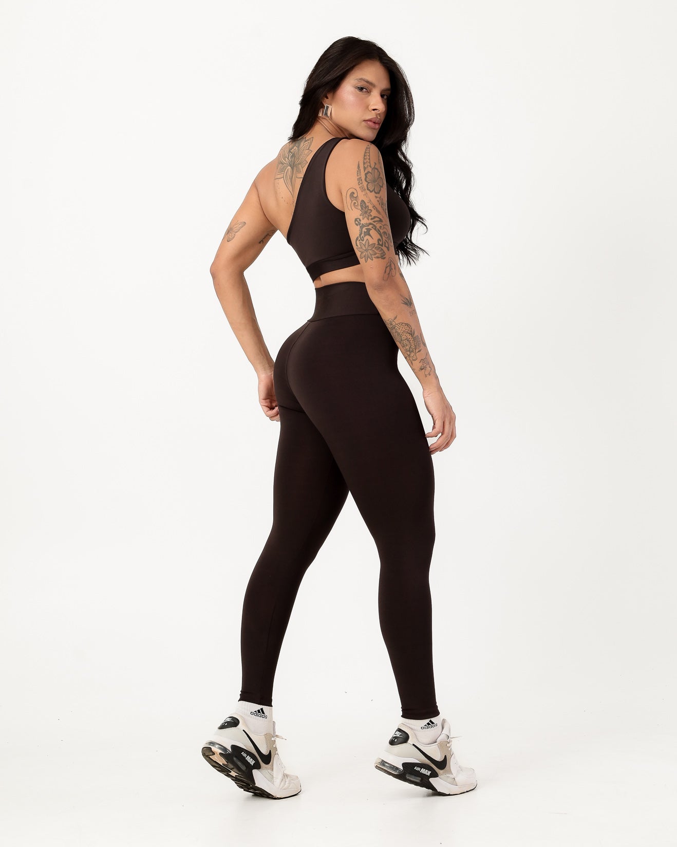 Conjunto Top Nula Manga e Calça Legging Chocolate (2)
