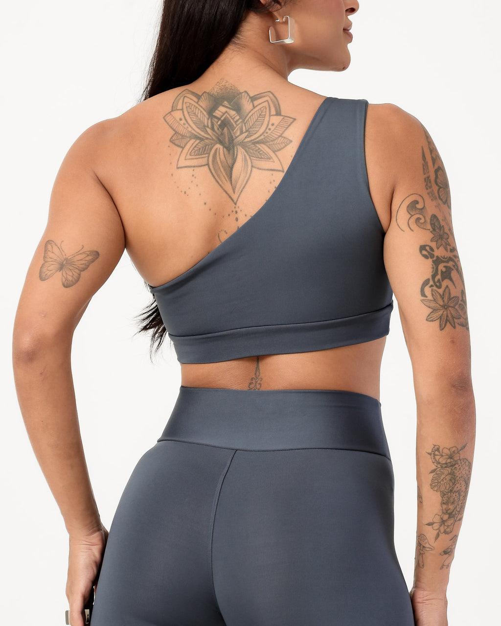 Conjunto Top Nula Manga e Calça Legging Cinza Médio (4)