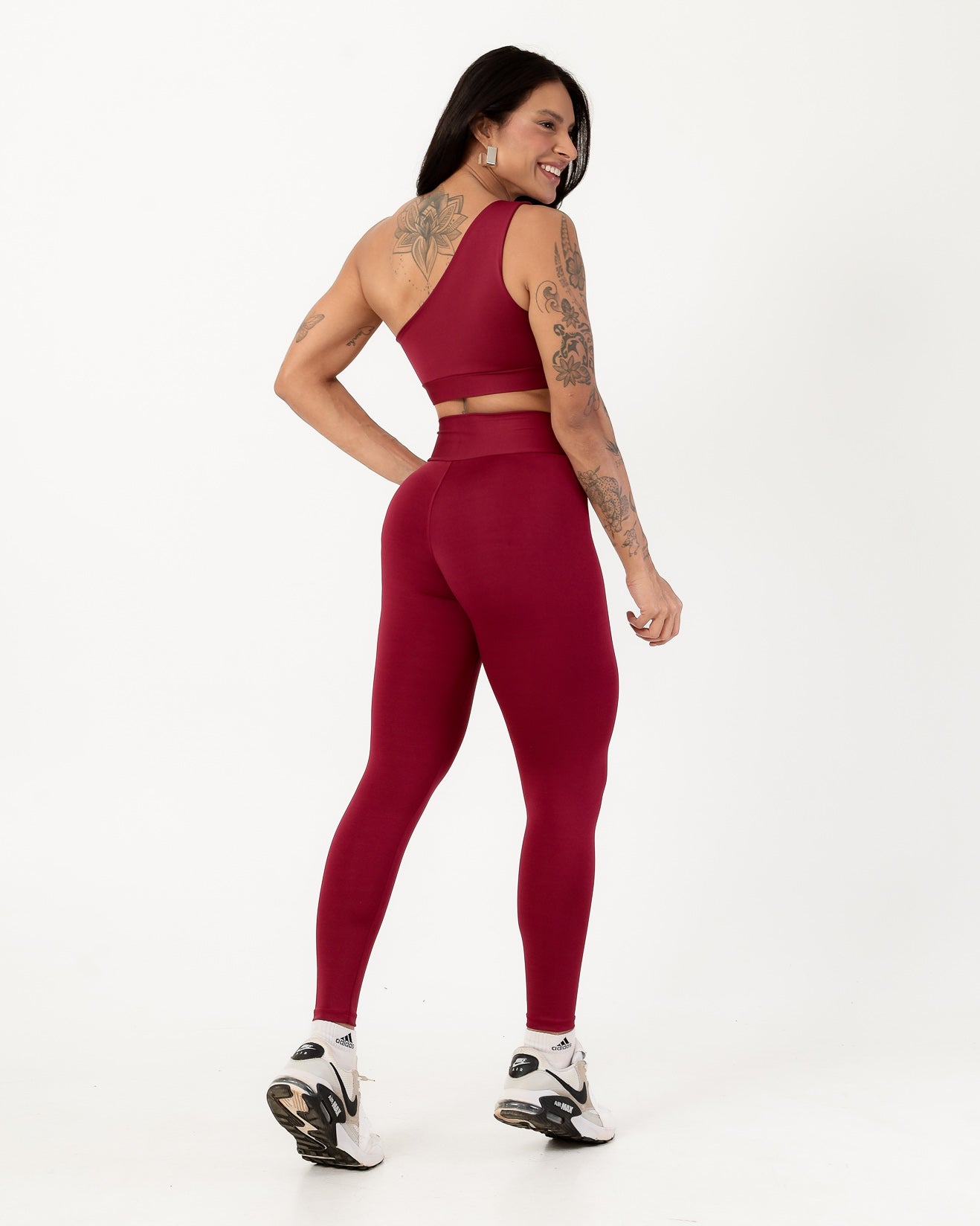 Conjunto Top Nula Manga e Calça Legging Marsala (2)