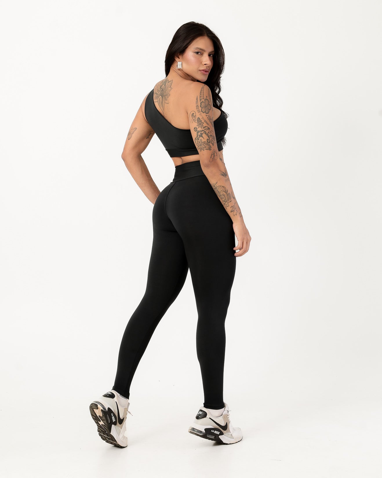 Conjunto Top Nula Manga e Calça Legging Preto (2)