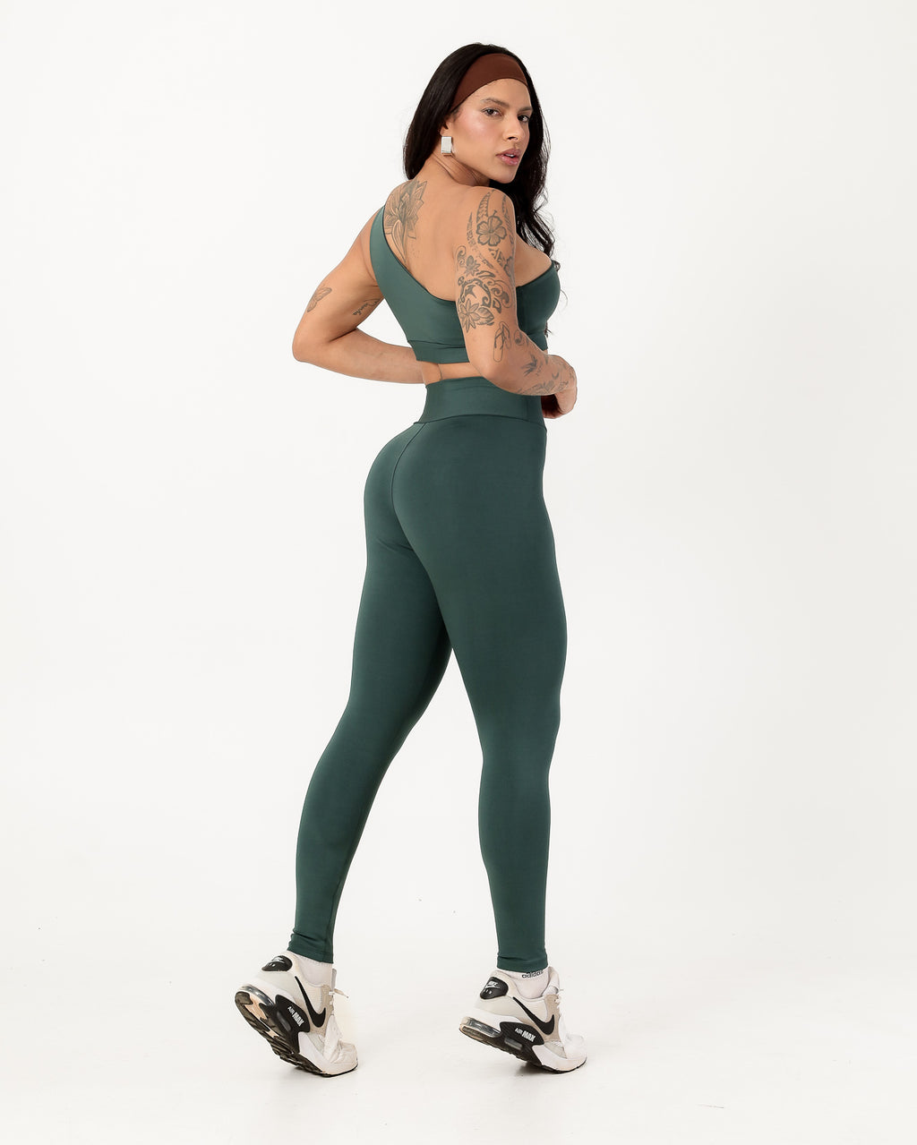 Conjunto Top Nula Manga e Calça Legging Verde Militar (2)