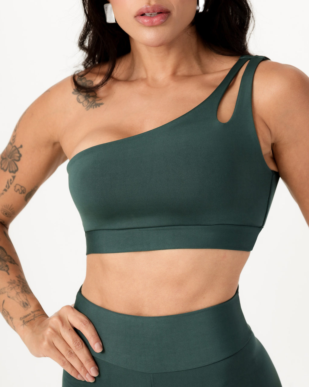 Conjunto Top Nula Manga e Calça Legging Verde Militar (3)